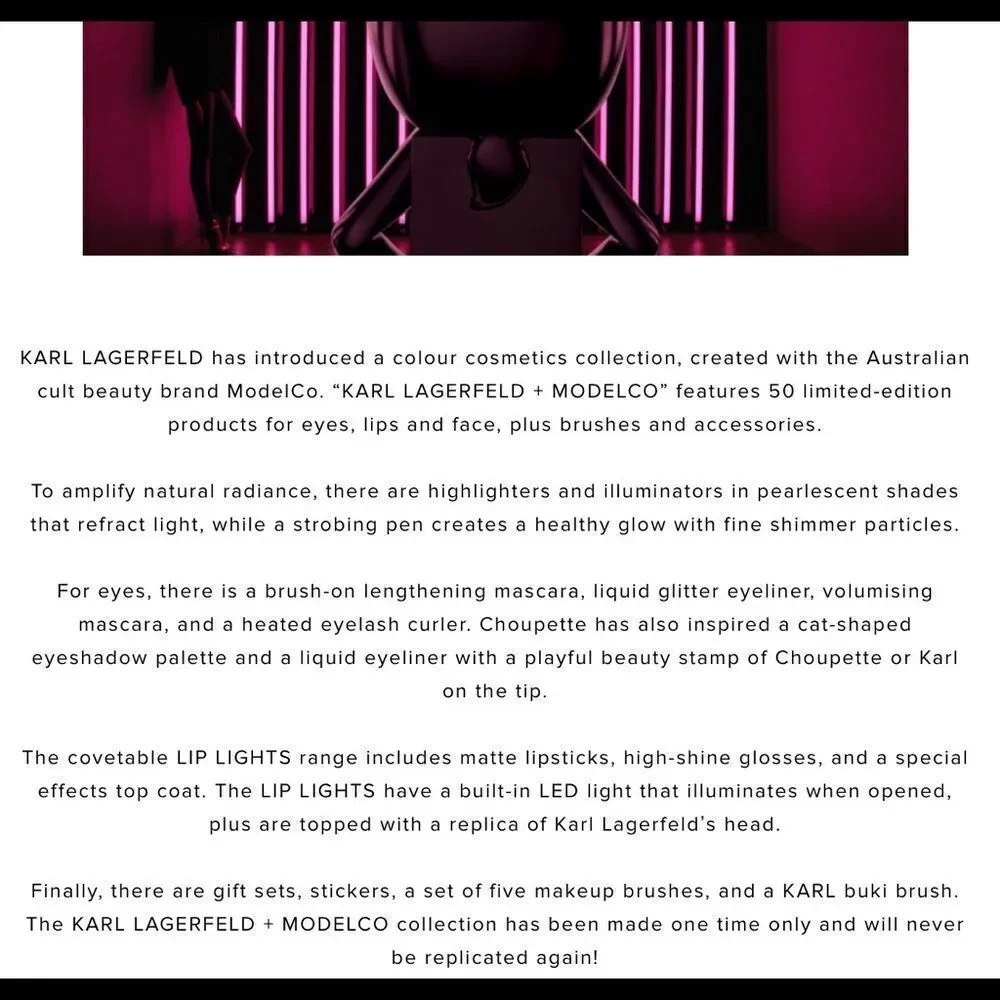 Karl Lagerfeld + ModelCo Matte Lipstick Paris 7eme